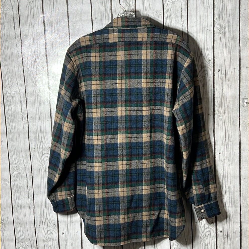 Pendleton 100% Virgen Wool Plaid Button Front Shi… - image 5